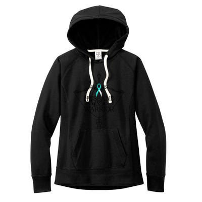 Husband Of A Warrior Cervical Cancer Awareness Support Squad Gift Women's Fleece Hoodie