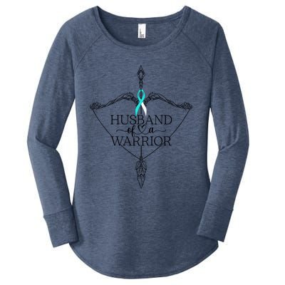 Husband Of A Warrior Cervical Cancer Awareness Support Squad Gift Women's Perfect Tri Tunic Long Sleeve Shirt