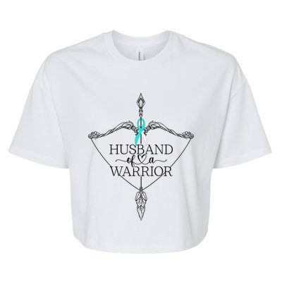 Husband Of A Warrior Cervical Cancer Awareness Support Squad Gift Bella+Canvas Jersey Crop Tee