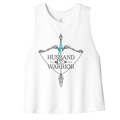 Husband Of A Warrior Cervical Cancer Awareness Support Squad Gift Women's Racerback Cropped Tank