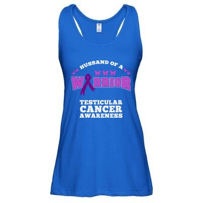 Husband Of A Warrior Testicular Cancer Awareness Great Gift Ladies Essential Flowy Tank