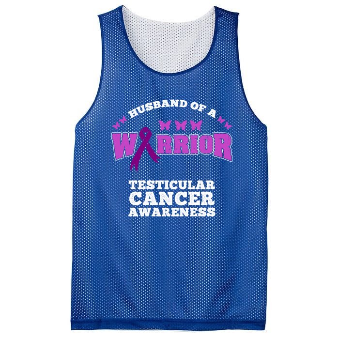 Husband Of A Warrior Testicular Cancer Awareness Great Gift Mesh Reversible Basketball Jersey Tank