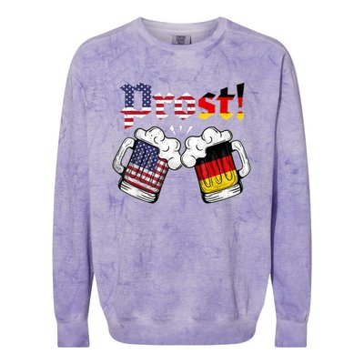 Happy Oktoberfest American German Munich Flag Prost Colorblast Crewneck Sweatshirt