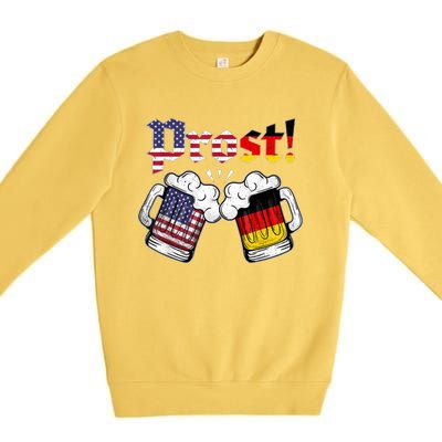 Happy Oktoberfest American German Munich Flag Prost Premium Crewneck Sweatshirt