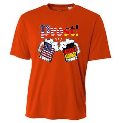 Happy Oktoberfest American German Munich Flag Prost Cooling Performance Crew T-Shirt