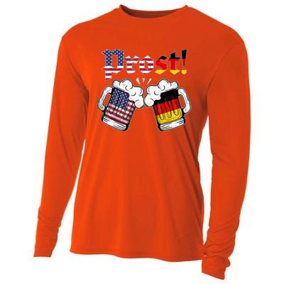 Happy Oktoberfest American German Munich Flag Prost Cooling Performance Long Sleeve Crew