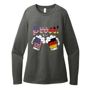 Happy Oktoberfest American German Munich Flag Prost Womens CVC Long Sleeve Shirt