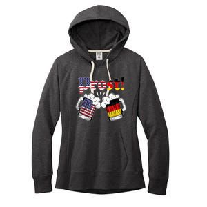 Happy Oktoberfest American German Munich Flag Prost Women's Fleece Hoodie