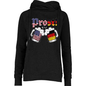 Happy Oktoberfest American German Munich Flag Prost Womens Funnel Neck Pullover Hood