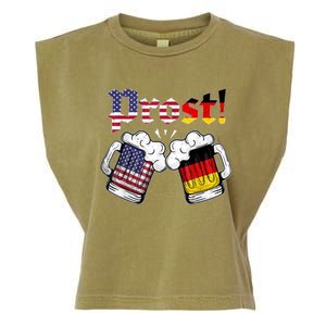 Happy Oktoberfest American German Munich Flag Prost Garment-Dyed Women's Muscle Tee