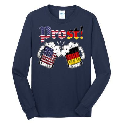 Happy Oktoberfest American German Munich Flag Prost Tall Long Sleeve T-Shirt