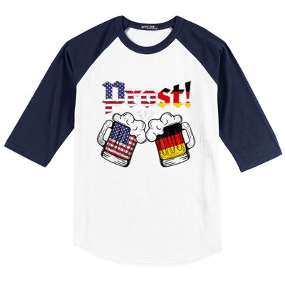 Happy Oktoberfest American German Munich Flag Prost Baseball Sleeve Shirt