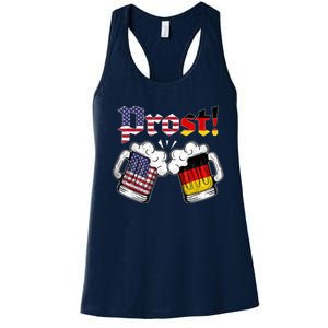 Happy Oktoberfest American German Munich Flag Prost Women's Racerback Tank