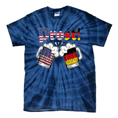 Happy Oktoberfest American German Munich Flag Prost Tie-Dye T-Shirt