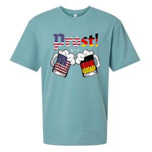 Happy Oktoberfest American German Munich Flag Prost Sueded Cloud Jersey T-Shirt