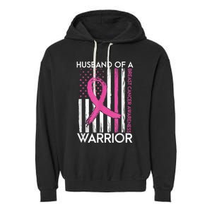 Husband Of A Warrior Breast Cancer Awareness  Support Squad Garment-Dyed Fleece Hoodie