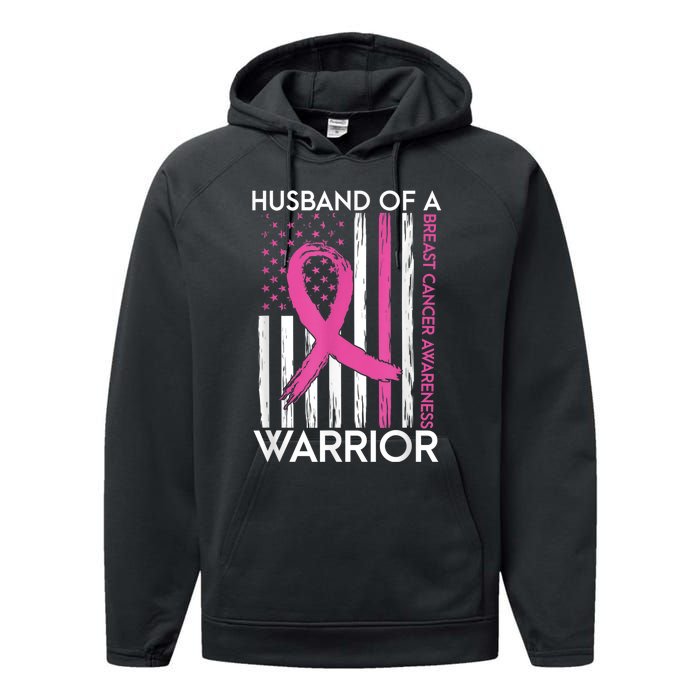 Husband Of A Warrior Breast Cancer Awareness  Support Squad Performance Fleece Hoodie