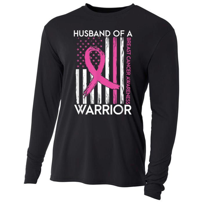 Husband Of A Warrior Breast Cancer Awareness  Support Squad Cooling Performance Long Sleeve Crew