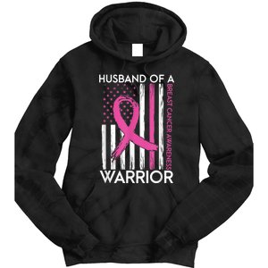 Husband Of A Warrior Breast Cancer Awareness  Support Squad Tie Dye Hoodie