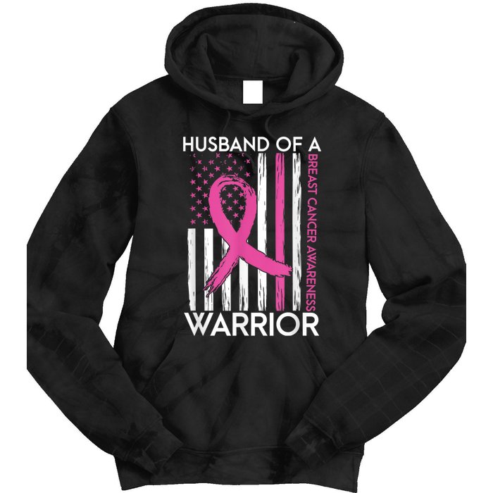 Husband Of A Warrior Breast Cancer Awareness  Support Squad Tie Dye Hoodie