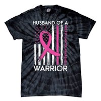 Husband Of A Warrior Breast Cancer Awareness  Support Squad Tie-Dye T-Shirt