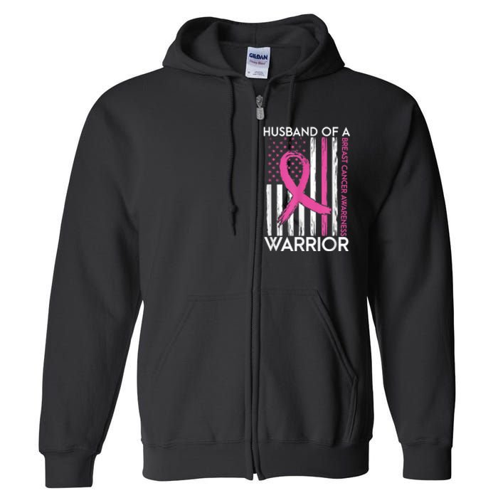 Husband Of A Warrior Breast Cancer Awareness  Support Squad Full Zip Hoodie