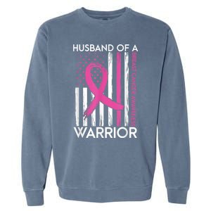 Husband Of A Warrior Breast Cancer Awareness  Support Squad Garment-Dyed Sweatshirt