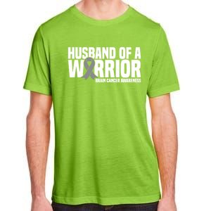 Husband Of A Warrior Grey Ribbon Brain Cancer Awareness Funny Gift Adult ChromaSoft Performance T-Shirt