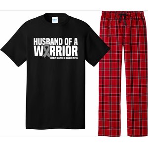 Husband Of A Warrior Grey Ribbon Brain Cancer Awareness Funny Gift Pajama Set