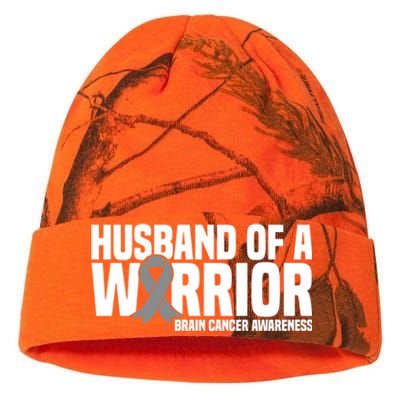 Husband Of A Warrior Grey Ribbon Brain Cancer Awareness Funny Gift Kati Licensed 12" Camo Beanie