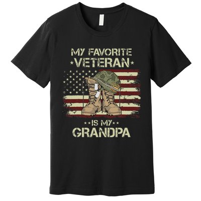 Honoring Our Army Veterans Celebrating My Grandpa Premium T-Shirt