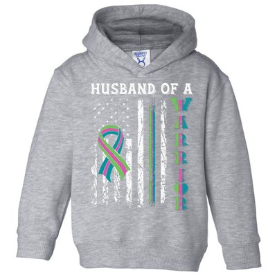 Husband Of A Warrior Metastatic Breast Cancer USA Flag Toddler Hoodie