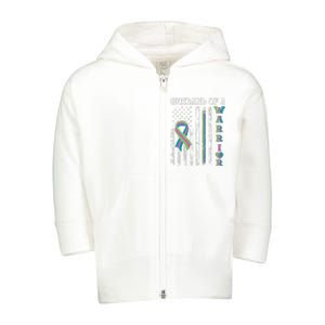 Husband Of A Warrior Metastatic Breast Cancer USA Flag Toddler Zip Fleece Hoodie