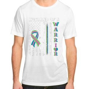 Husband Of A Warrior Metastatic Breast Cancer USA Flag Adult ChromaSoft Performance T-Shirt