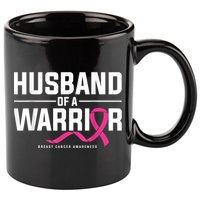 Husband Of A Warrior Breast Cancer Awareness 11oz C Handle Ceramic Mug