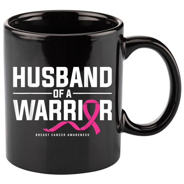 Husband Of A Warrior Breast Cancer Awareness 11oz C Handle Ceramic Mug