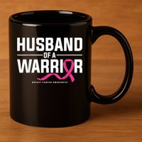 Husband Of A Warrior Breast Cancer Awareness 11oz C Handle Ceramic Mug