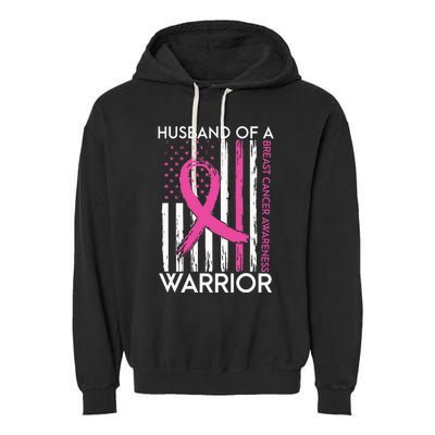 Husband Of A Warrior Breast Cancer Awareness Support Squad Garment-Dyed Fleece Hoodie