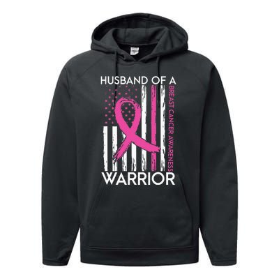 Husband Of A Warrior Breast Cancer Awareness Support Squad Performance Fleece Hoodie