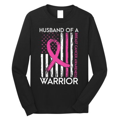 Husband Of A Warrior Breast Cancer Awareness Support Squad Long Sleeve Shirt