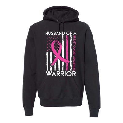 Husband Of A Warrior Breast Cancer Awareness Support Squad Premium Hoodie