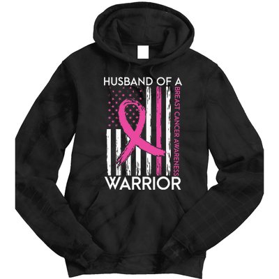 Husband Of A Warrior Breast Cancer Awareness Support Squad Tie Dye Hoodie