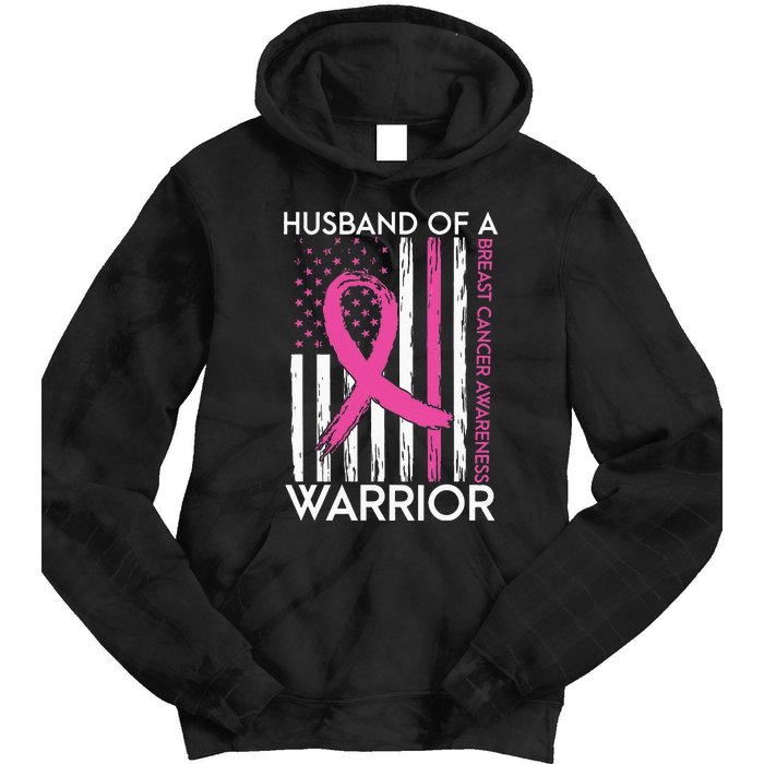 Husband Of A Warrior Breast Cancer Awareness Support Squad Tie Dye Hoodie