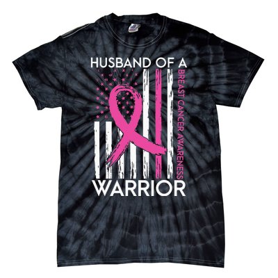 Husband Of A Warrior Breast Cancer Awareness Support Squad Tie-Dye T-Shirt