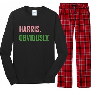 Harris Obviously A Vote For 2024 President Kamala Harris Gift Long Sleeve Pajama Set