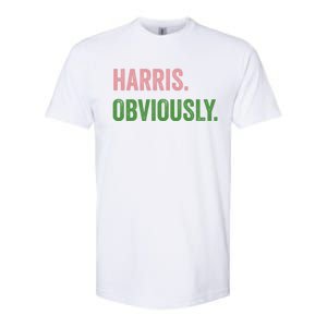 Harris Obviously A Vote For 2024 President Kamala Harris Gift Softstyle CVC T-Shirt