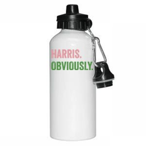 Harris Obviously A Vote For 2024 President Kamala Harris Gift Aluminum Water Bottle