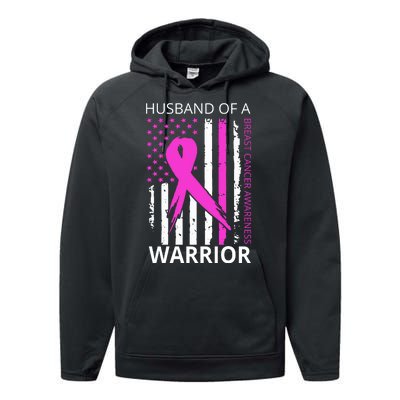 Husband Of A Warrior Breast Cancer Awareness Performance Fleece Hoodie