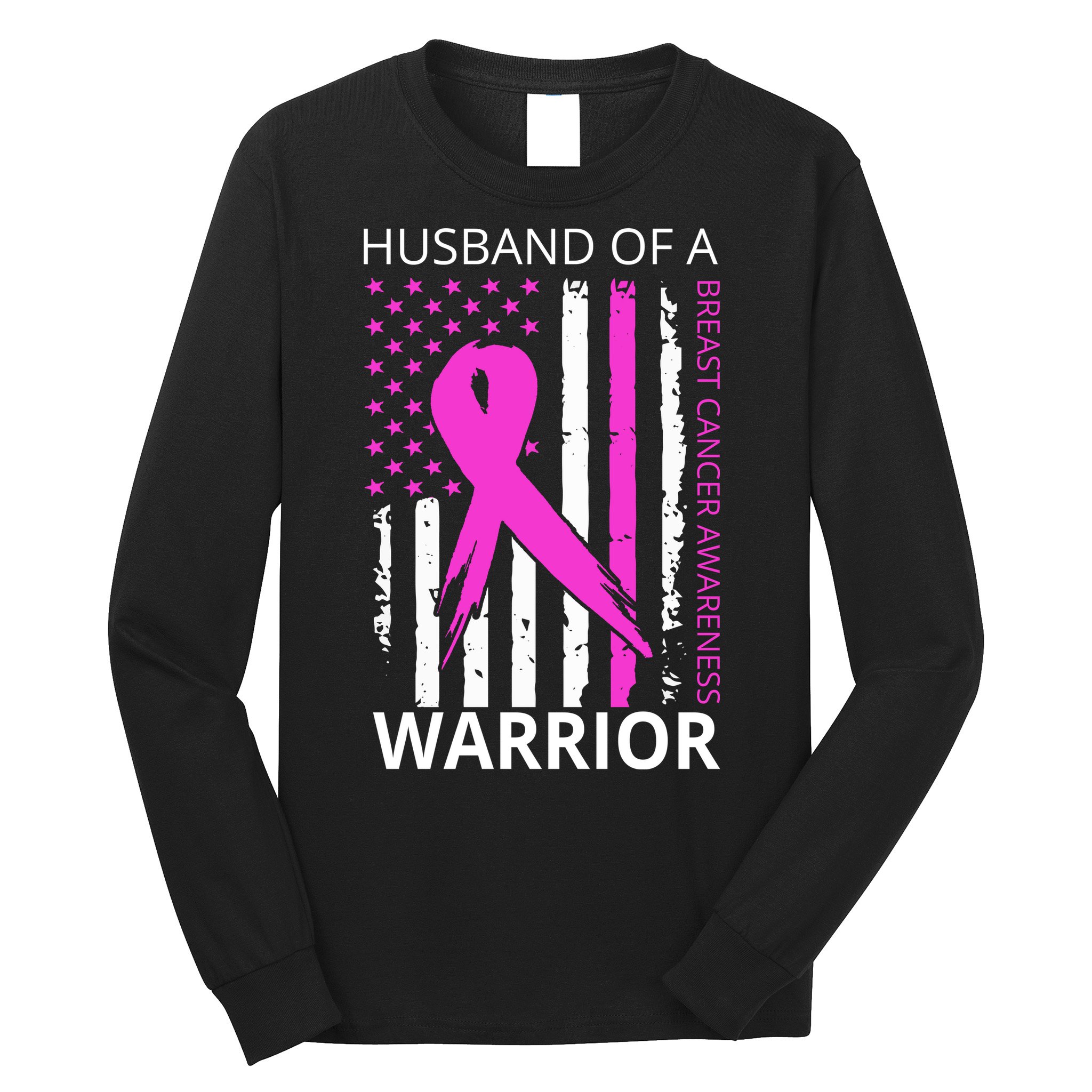 Husband Of A Warrior Breast Cancer Awareness Long Sleeve Shirt