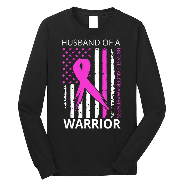 Husband Of A Warrior Breast Cancer Awareness Long Sleeve Shirt